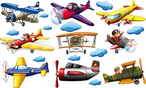 9 funny aircraft design vector